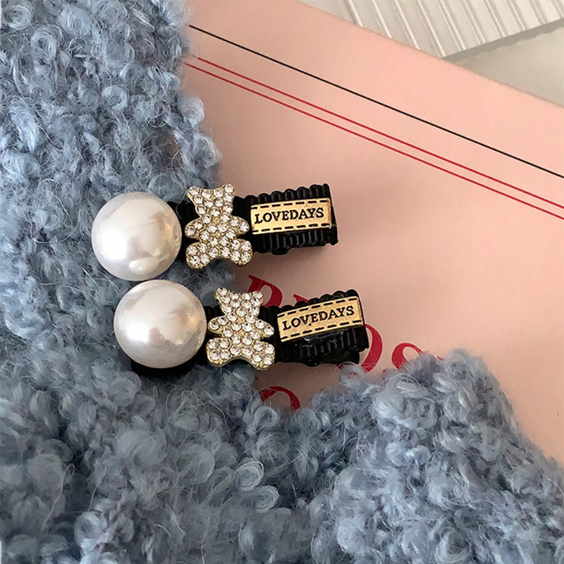 Fermaglio per capelli francese retrò con strass e frangia, piccolo e soffice, con treccia ad alto senso, mini clip laterale per bambini_voghion.com