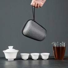玻璃旅行茶具套组小泡茶杯车载可携式包式户外一壶二杯过滤快客茶