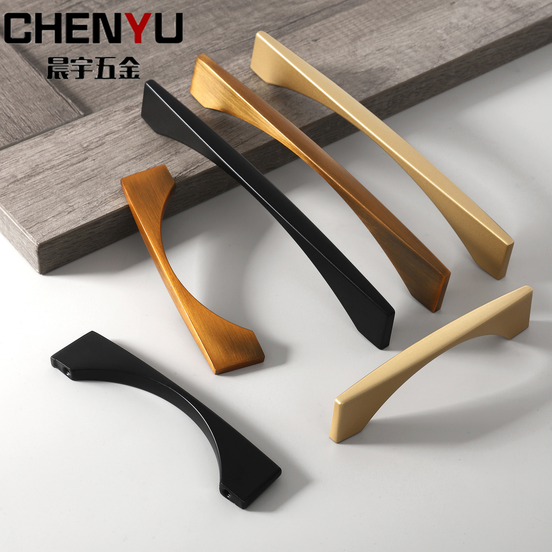 新款實心現代簡約櫥櫃衣櫃抽屜鞋櫃家具五金拉手衣櫃鋁合金把手