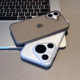 纯色简约磨砂大孔适用iPhone16手机壳15纯色14情侣13新款12外壳