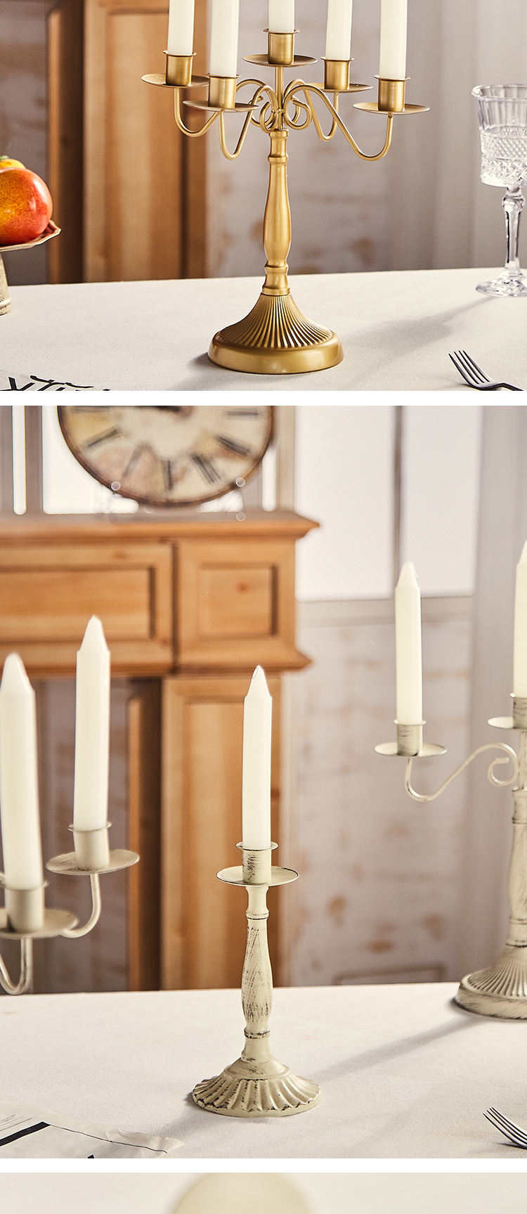 Multi-Headed Iron Candlestick Iron Candle Holder Metal Tall Candle