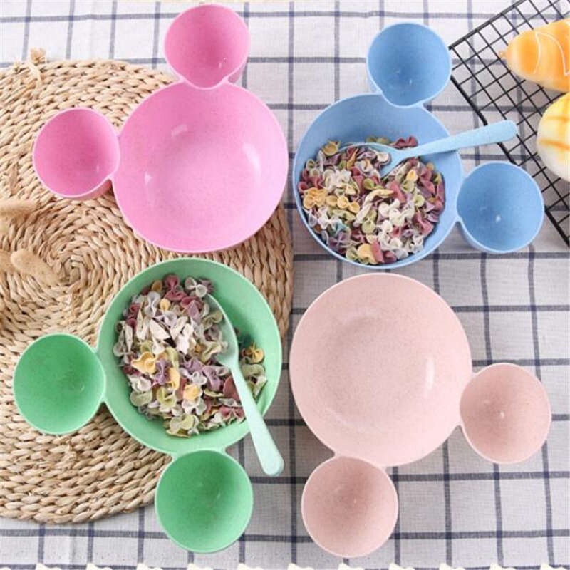 Mickey Wheat Bowl Cartoon Children's Straw Tableware Minnie Bowl Baby Gift Fun Dinner Plate Fruit Bowl Wholesale