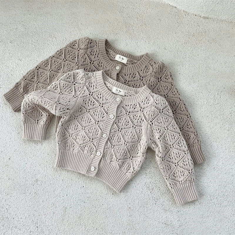 Summer knitted children's sweater for men and women, long-sleeve girl's, Korean style