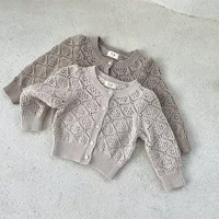 Summer knitted children's sweater for men and women, long-sleeve girl's, Korean style
