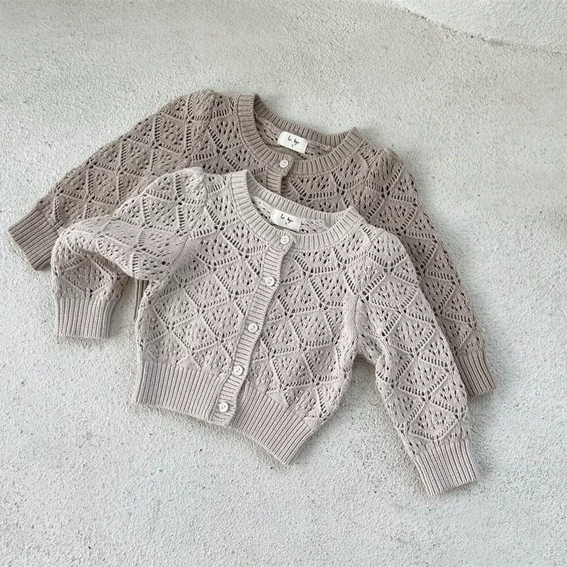 Summer knitted children's sweater for men and women, long-sleeve girl's, Korean style