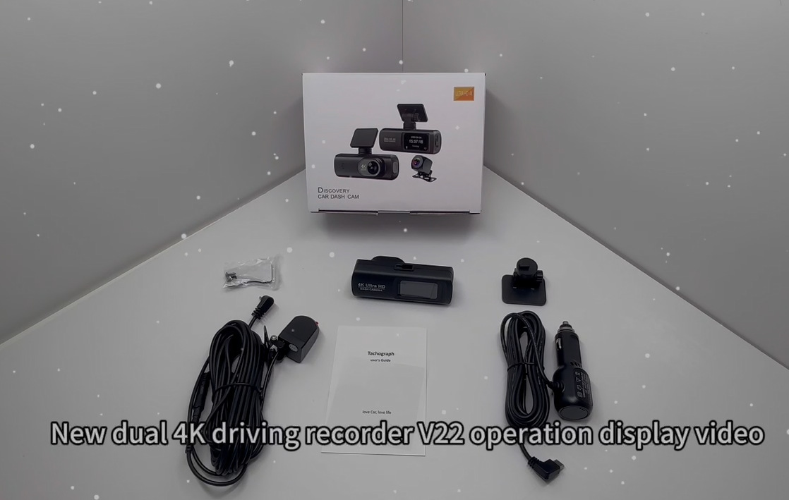 New V22 Dash Cam HD 4K Dual Front and Rear Recording Mobile WiFi Connection GPS Positioning Car Recorder