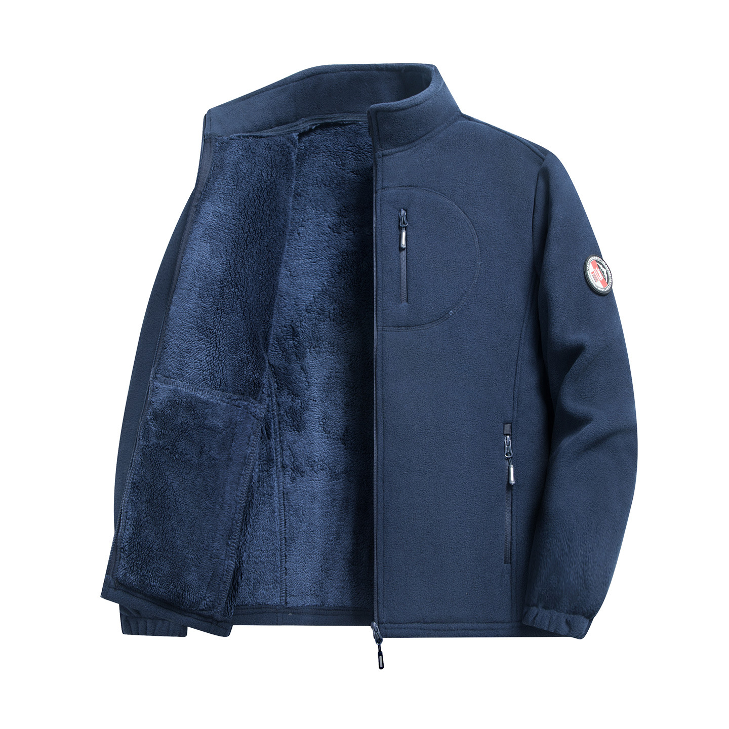 男士秋冬季加绒加厚防风连帽工装夹克户外休闲保暖外套小众设计感