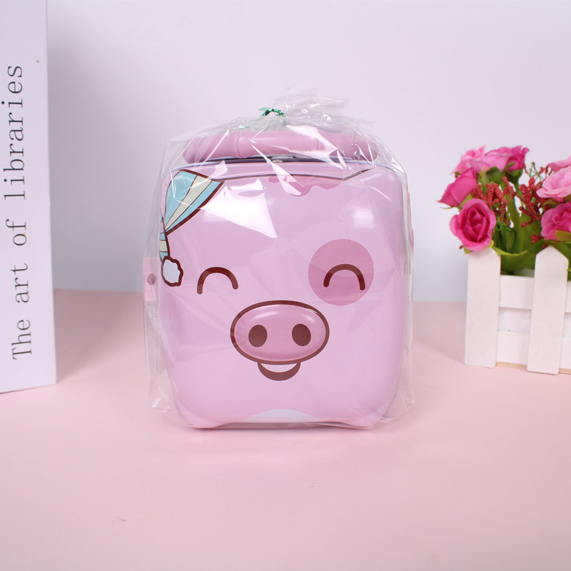 Cerdo de los niños de dibujos animados bebé alcancía con cerradura estudiante resistente a la caída alcancía jardín de infantes vacaciones Premio alcancía