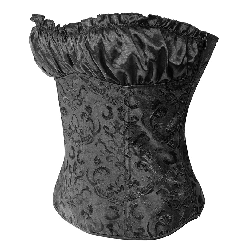 Europeos y estadounidenses corset de encaje abdominal sexy jacquard vintage corte vestimenta de cuerpo