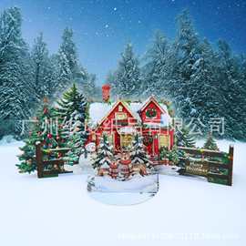 爆款贺卡祝福留言圣诞贺卡节日问候纸艺圣诞活动雪景派对装饰用品