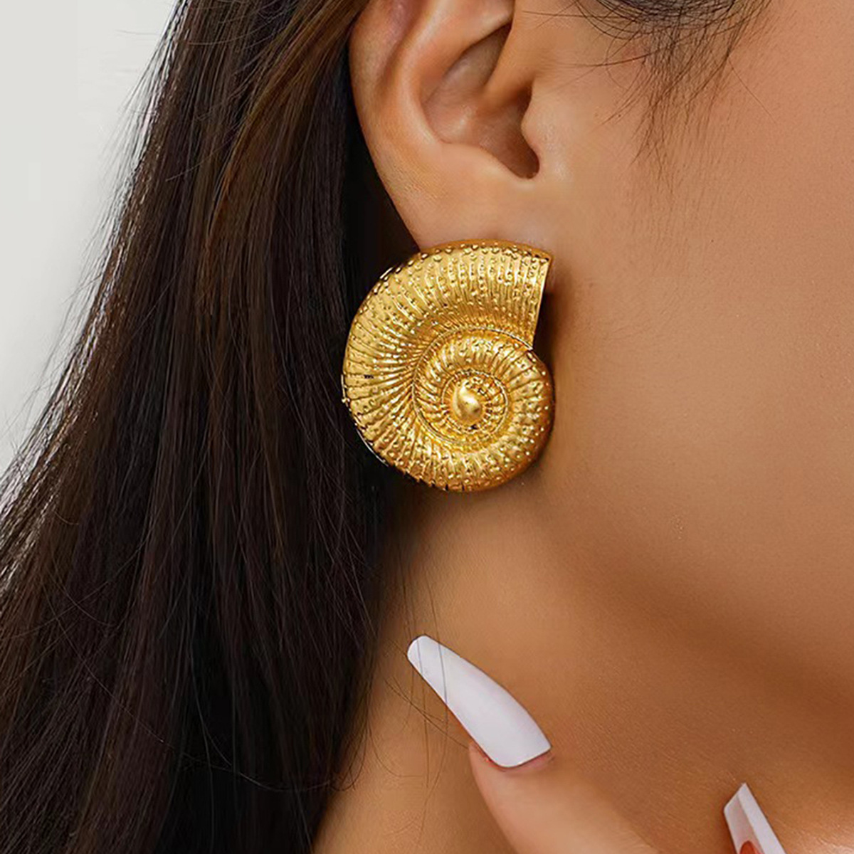Women's Gender Plating Design 1 Pair Vintage Style Conch Plating Zinc Alloy Ear Studs