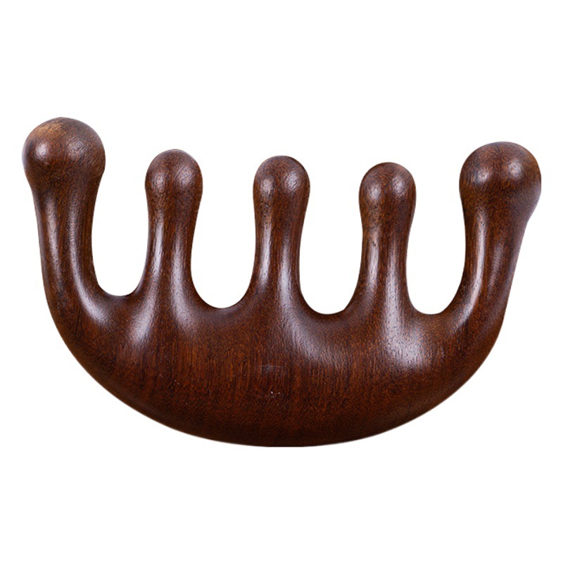 Peine de masaje multifuncional Peine de sándalo verde Peine de disco facial de ojos Peine de masaje de cuero cabelludo de cinco dientes Peine de meridiano de sándalo