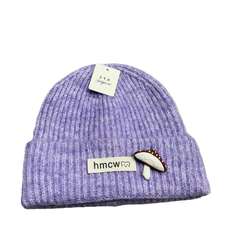 Sweet and Cute Mini Puppy Knitted Hat for Women in Autumn and Winter with Large Head Circumference, Windproof and Warm Ear Protection Pullover Woolen Hat