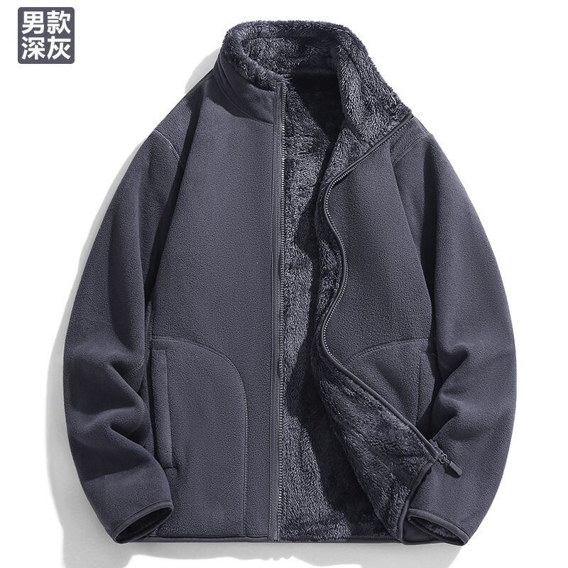 Men's double-sided fleece-lined jacket, a trendy and stylish piece of outerwear that keeps you warm Men's double-sided fleece-lined jacket, a trendy and stylish piece of outerwear that keeps you warm
