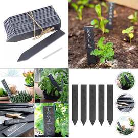 板岩植物标签 园林花卉灌木丛多肉植物插排菜园果园石插签批发