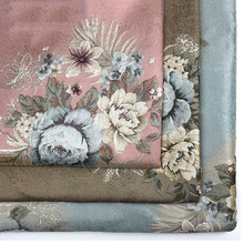 梭织色织服装提花面料卓台布女装复古中国风花朵浅色童装旗袍布料