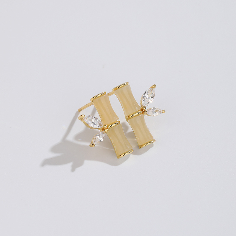 Pendientes de jade Hetian Oro Amarillo