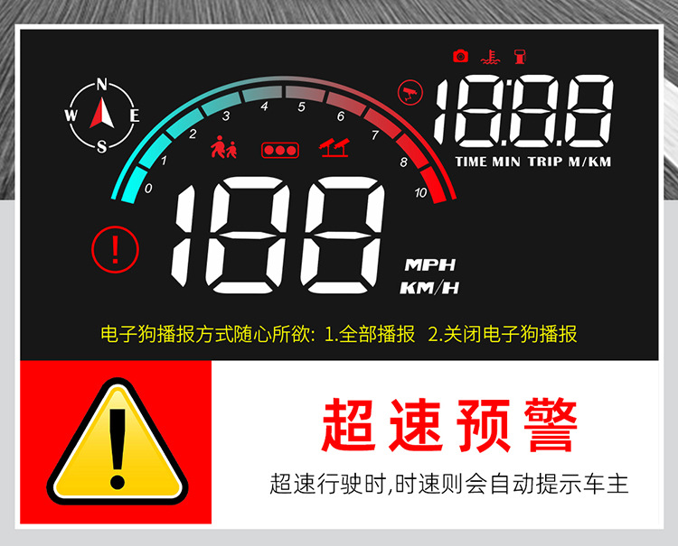 Car-mounted electronic dog HUD head-up display, universal car OBD speedometer, compass projector, new product M22