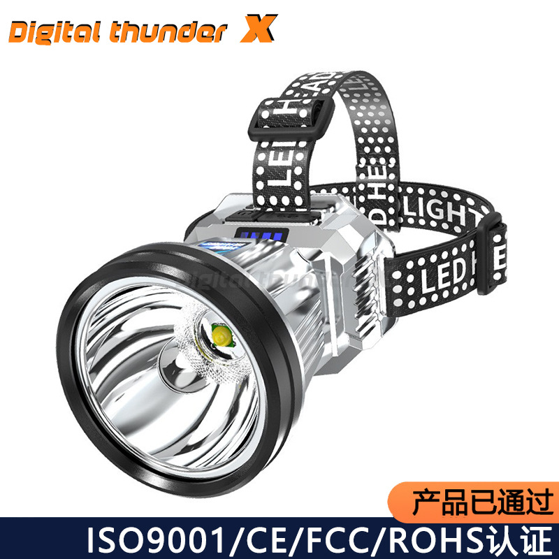 Faros brillantes de larga duración al aire libre transfronterizos, luces LED de pesca nocturna recargables montadas en la cabeza, linterna de detección de emergencia súper brillante