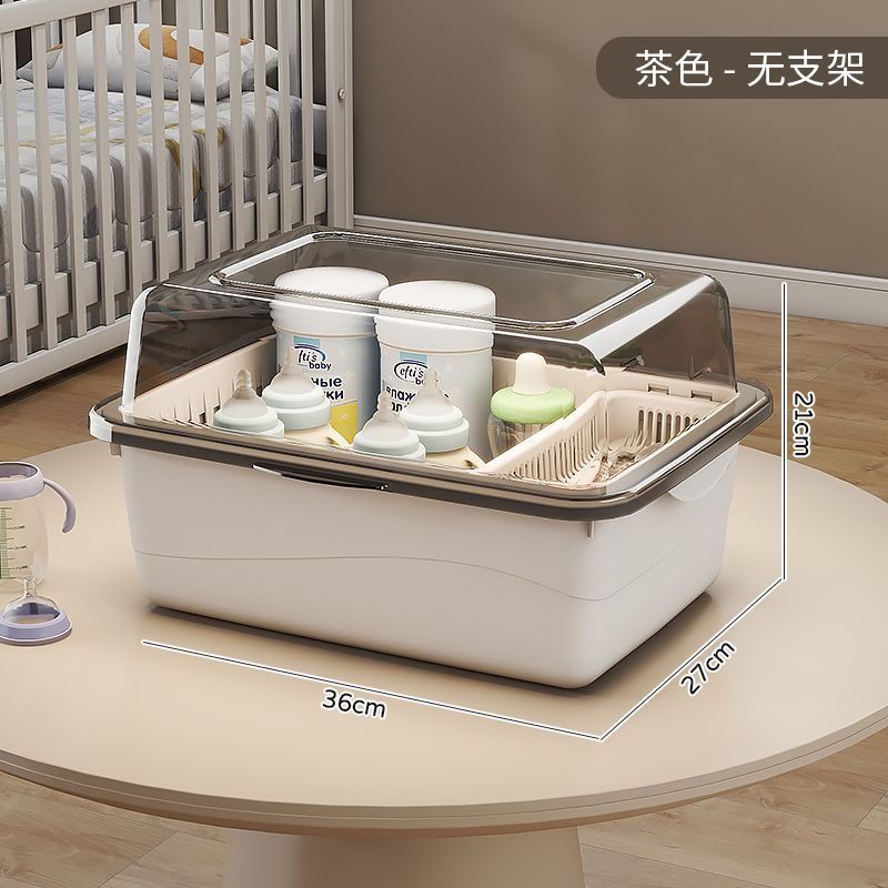 奶瓶收纳箱防尘沥水架带盖婴儿用品新生儿宝宝辅食餐具玩具收视泡|undefined