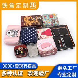 翻盖铁盒定制 小铁盒包装 马口铁翻盖收纳盒小型储物盒糖果小铁盒