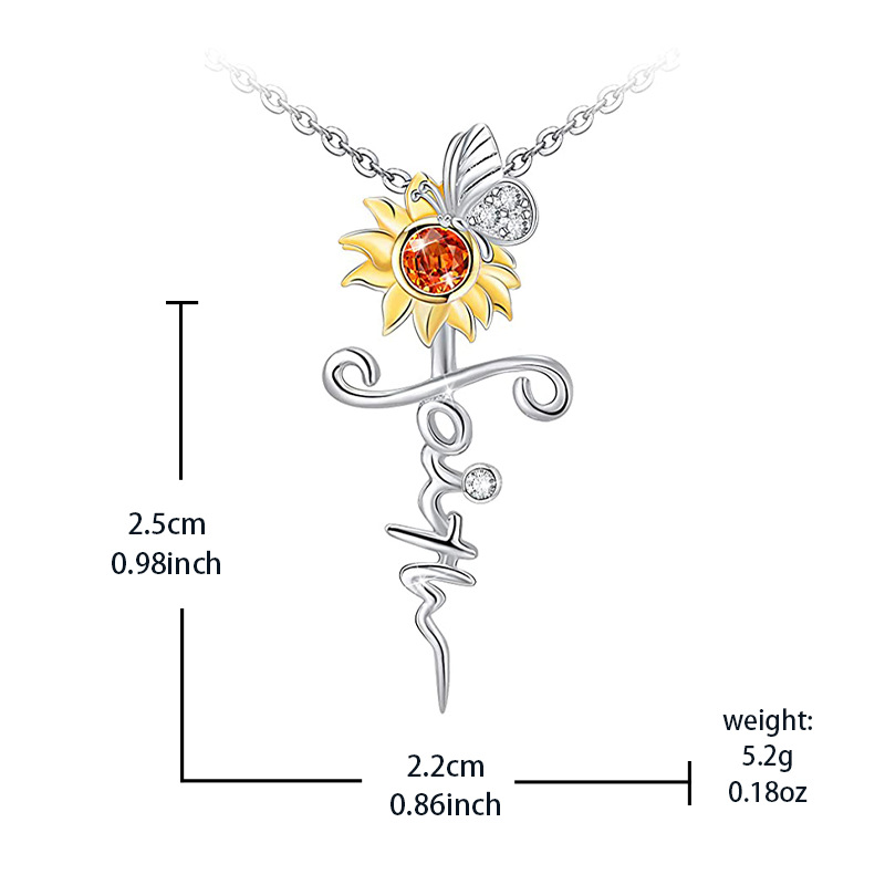 Elegant Simple Style Sunflower Butterfly Alloy Zircon Women's Pendant Necklace display picture 4