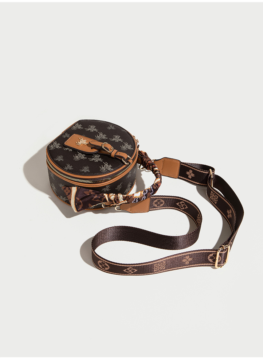 Genți de damă de lux 2023, geantă rotundă cu imprimeu retro pentru tort, de nișă franceză, geantă de damă cu umăr larg, geantă crossbody_voghion.com