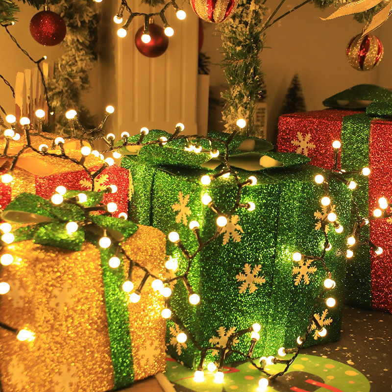 Comercio exterior transfronterizo de baja tensión plug-in de la cadena de luz de la cereza 10 m 500 luces adecuadas para el dormitorio de vacaciones de Navidad luces de colores decorativos