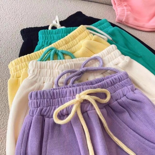 Long-term replenishment ~ One piece of spring and autumn styles for girls and children, versatile large C embroidered casual sports trousers for dropshipping