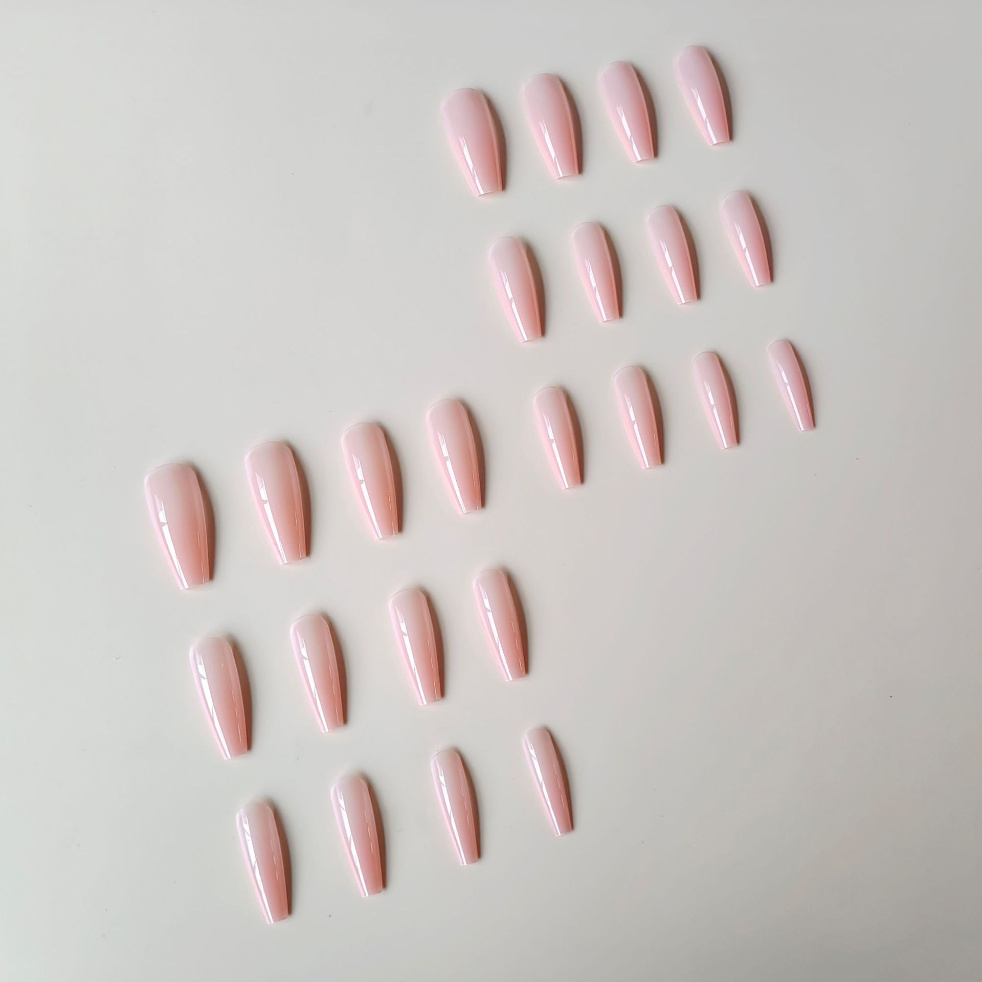 24pcs Long Press on Nails acrylic glossy long Fake Nail tip