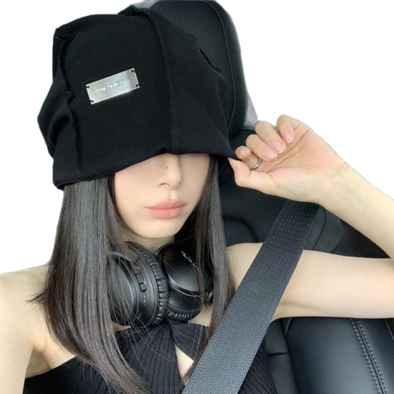 帽子とウィッグが一体化した女性の肩までの長さのショートヘア、頭囲が大きい、パイル帽子、レトロなニット帽、パイル帽子、ウィッグセット|undefined