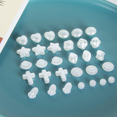 10 retro flower crosses, love hearts, special-shaped imitation pearl beads, DIY handmade necklaces, accessories and materials
