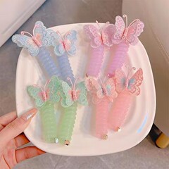 新しいアニメの蝶の電話線の巻き髪の子供の甘い髪のひもの高い顔の値の丈夫な女の子の頭の馬尾