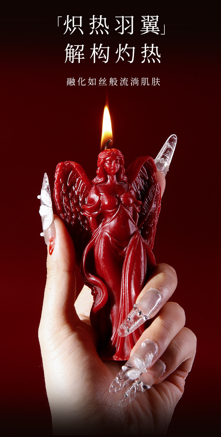 Low-Temperature Aromatherapy Massage Candle in Red, Soy Wax, Roman Style — detail image 15