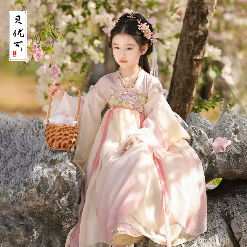 2025 весенний новый детский костюм Hanfu для девочек в китайском стиле платье Yao Ji Fairy юбка 23105