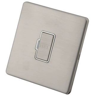 英标爱尔兰保险丝开关 13A FUSED SPUR BRUSHED STEEL SCREWLESS