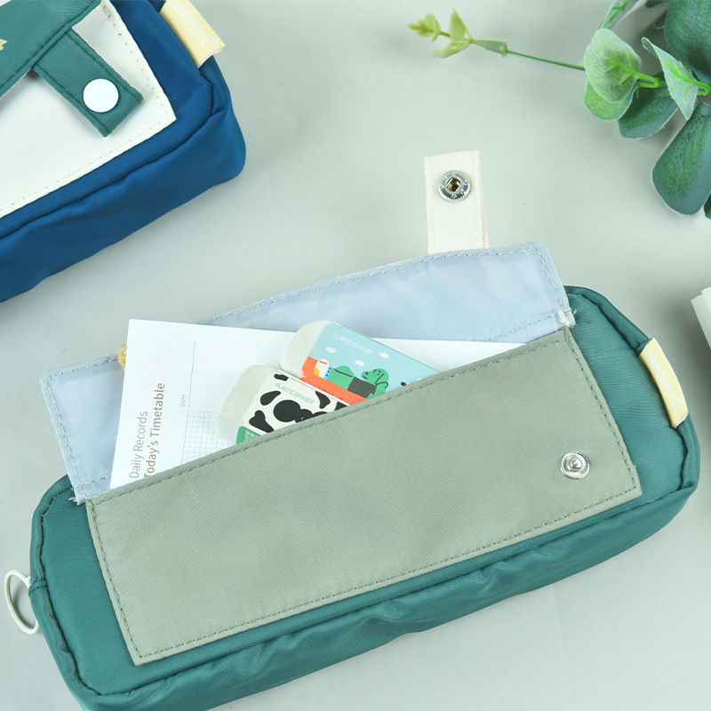 Gran capacidad de color sólido simple estilo creativo bolsas de lápiz de empalme para niños y niñas papelería SPVEGA general al por mayor