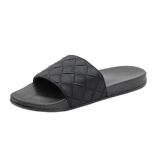 New European and American-style plus-size solid-color slippers for men—home indoor couple flip-flops, PVC casual slippers.