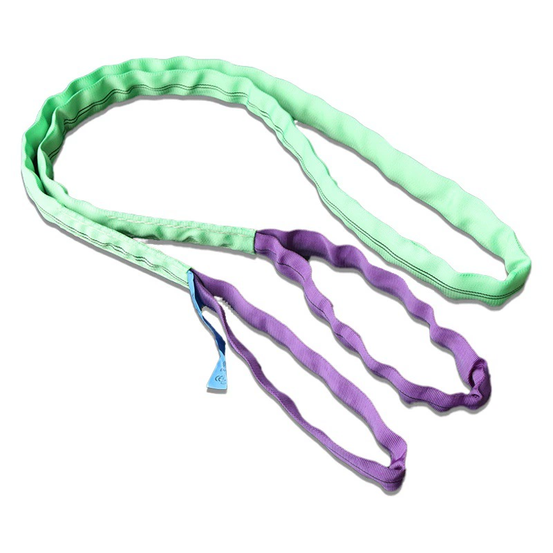 Гибкий строп с двойной пряжкой, строп из полиэфирного синтетического волокна с пряжками с обеих сторон, цветной строп для подъема грузов 5Т/30Т, 8м