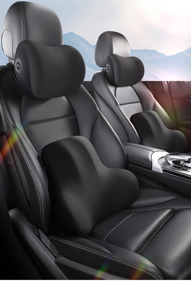 Car Headrest and Lumbar Support Set Car Seat Support Car Lumbar Support Pillow Memory Foam Set Cross-Border Customization