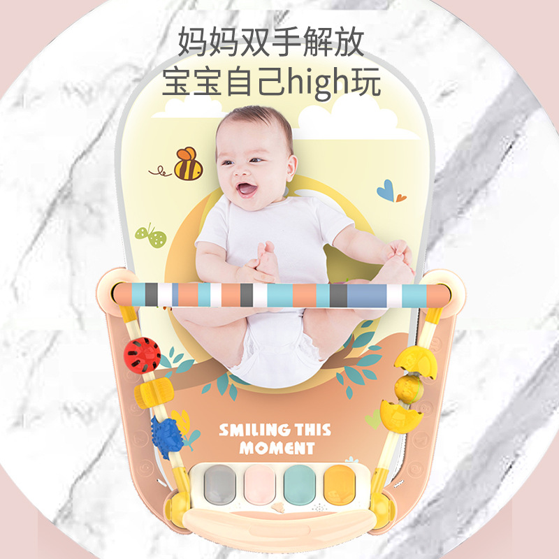 Wholesale baby pedal piano 0-1 year old baby fitness frame anti-squint 3-6 months enlightenment educational toy