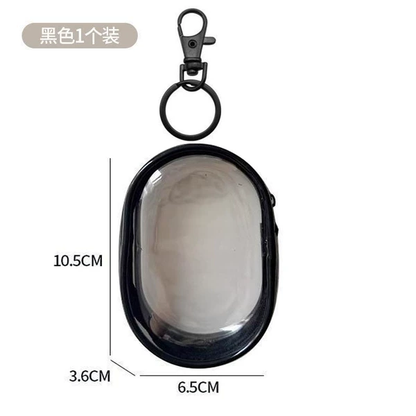 Black transparent organizer bag, keychain, 1 size