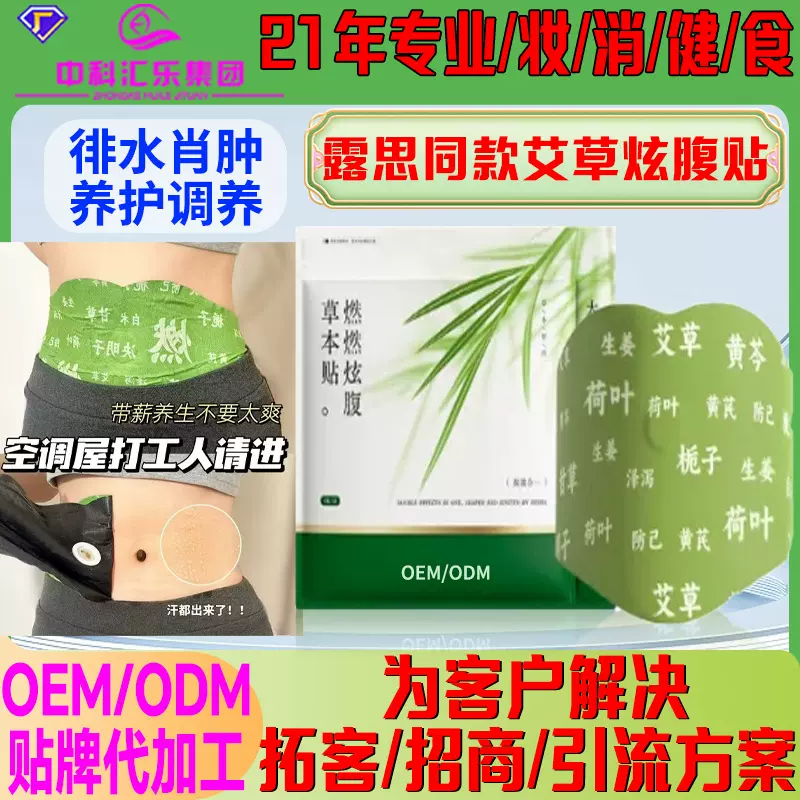 同款赵露思厂家直销燃旨炫腹贴艾灸丸湿寒赖人水桶腰艾草贴nu宫贴