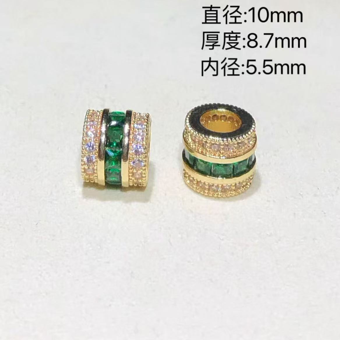 14K Gold-Filled High Color Retention Jewelry Crystal DIY Accessories Colorfulful Zircon Large Hole Spacer Beads Bracelet Necklace Accessories