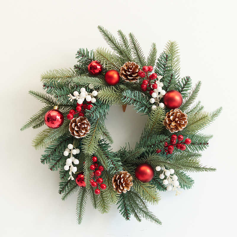 40 / 50 / 60cm guirlanda de Navidad decoración de Navidad colgante ventana colgante de pared de alta calidad pe guirlanda mixta