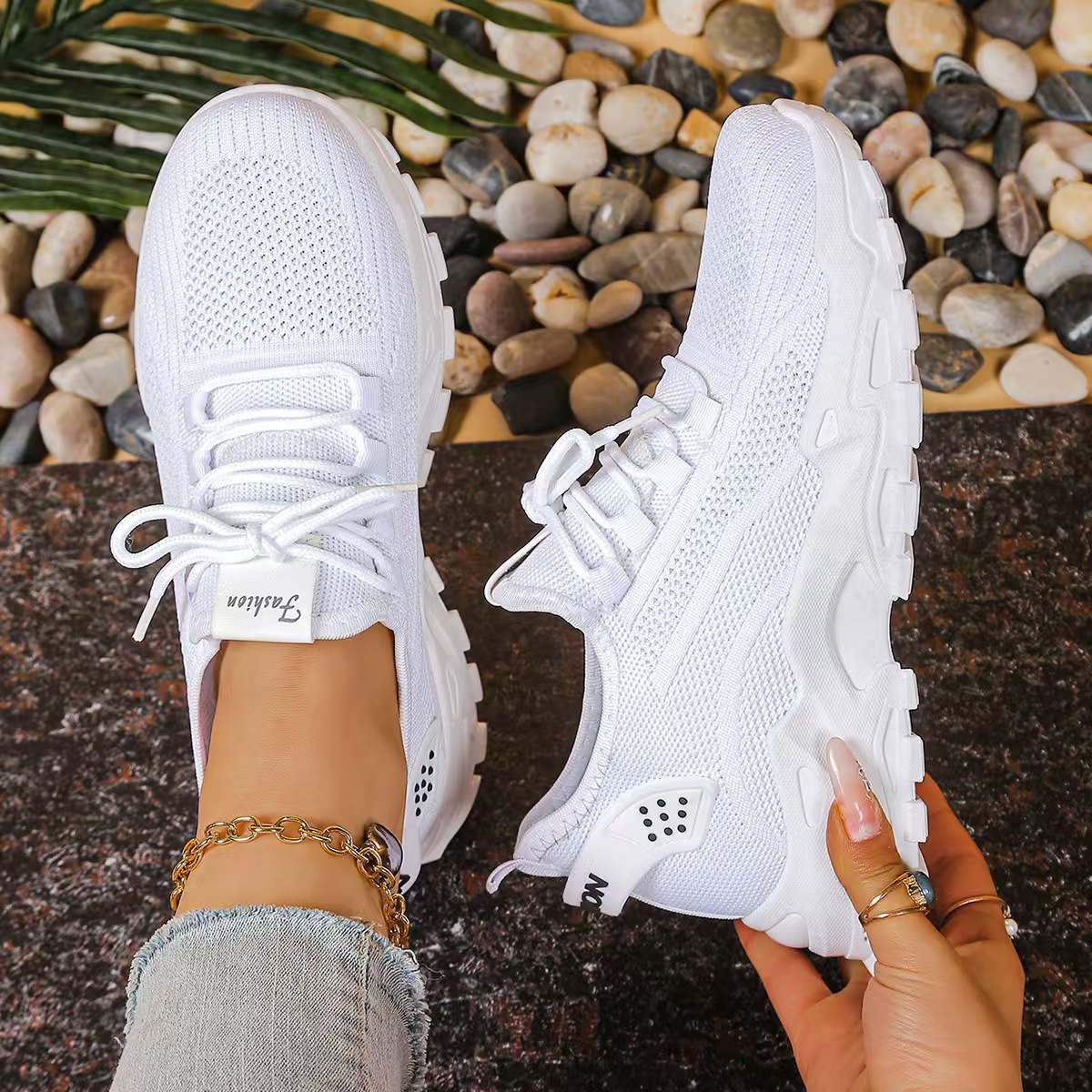 Zapatos mujer estilo caliente zapatos de verano zapatos de mujer red deportiva de todo fósforo zapatos individuales zapatos de mujer de comercio exterior malla voladora transfronteriza moda y transpirable image 8