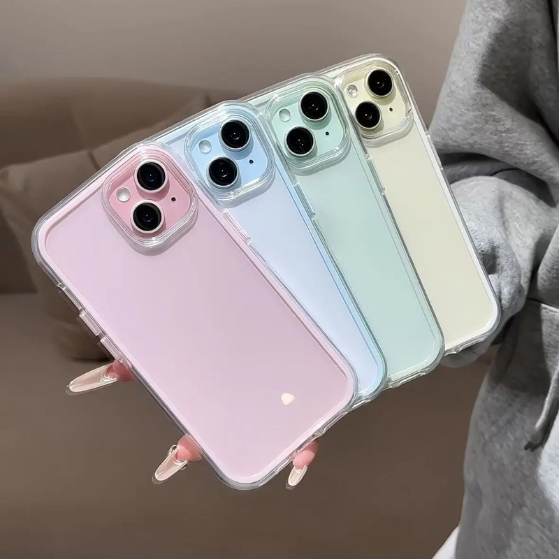 适用苹果16ProMax手机壳二合一纯色边框透明iPhone15防摔14软壳11|undefined