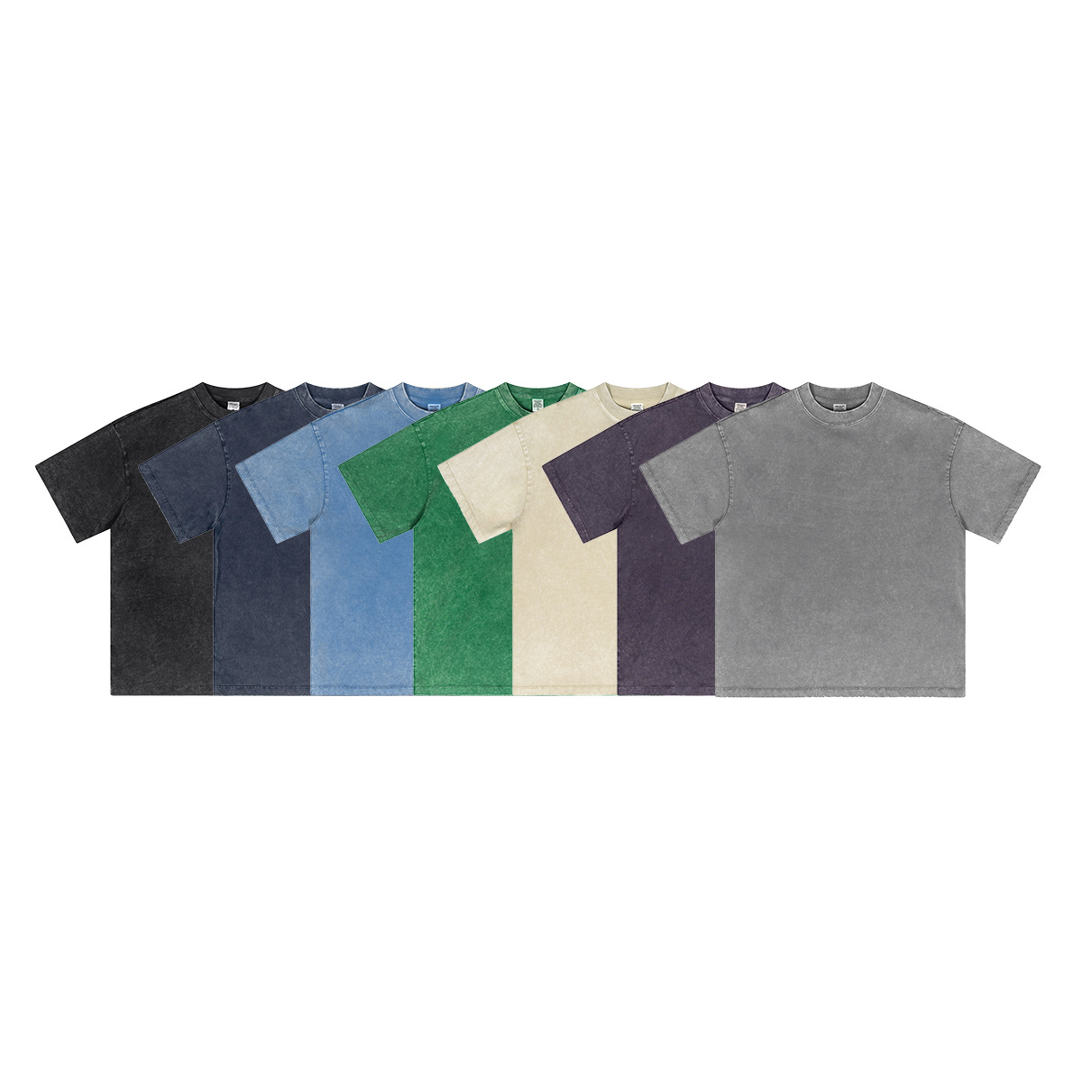 2025 verano marca de moda estadounidense pesado camiseta juvenil batik desgastado lavado retro algodón camiseta de manga corta hombres
