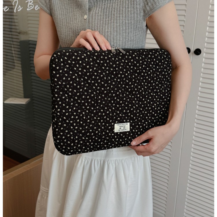 Cross-border Korean heart-shaped floral tablet sleeve storage bag 11-inch 13inch 15inch computer protective case