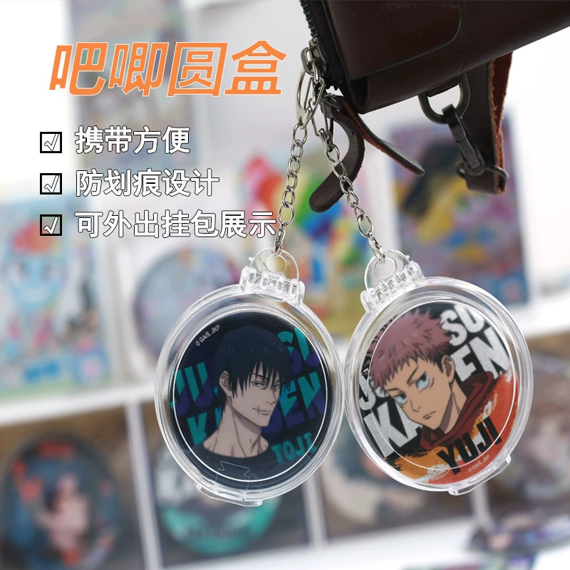 Сбор круглых коробок с подвесными сумками для декоративного отображения высокой проницаемость прозрачная коробка для хранения запечатанных акриловых влагостойкий дисплей круглой коробки